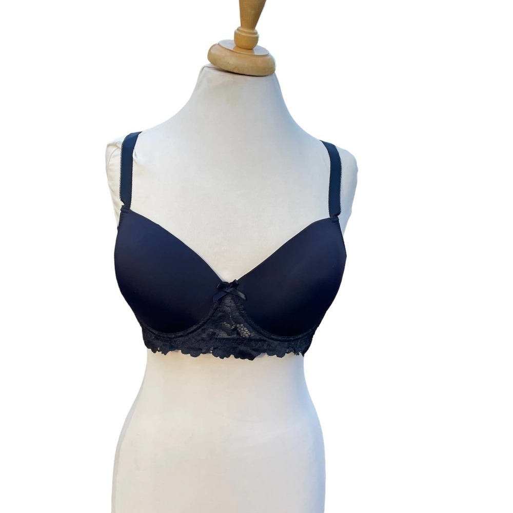 RACHEL Rachel Roy Navy Bra with Lace - RR128X - Size 38C